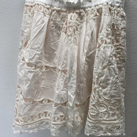 Maeve by Anthropologie Women’s Lace Inset Romantic Skirt – White – Size L - Picture 3 of 12